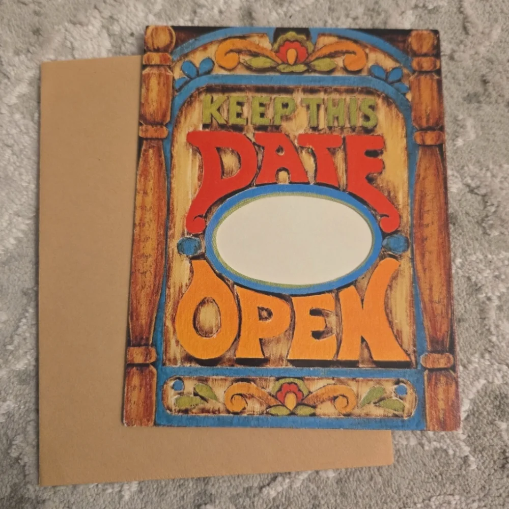 Vintage Colorful 'Keep This Date Open' Card